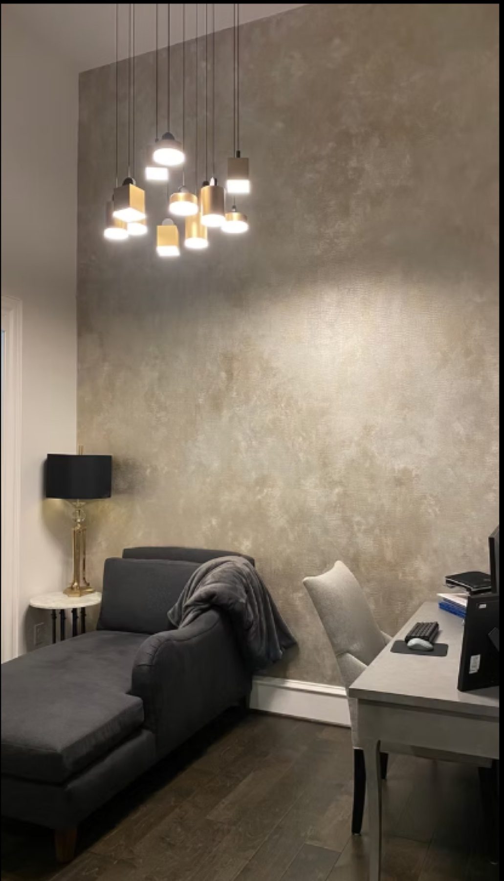 Hand-painted mural and decorative plaster room finish, project photo 11