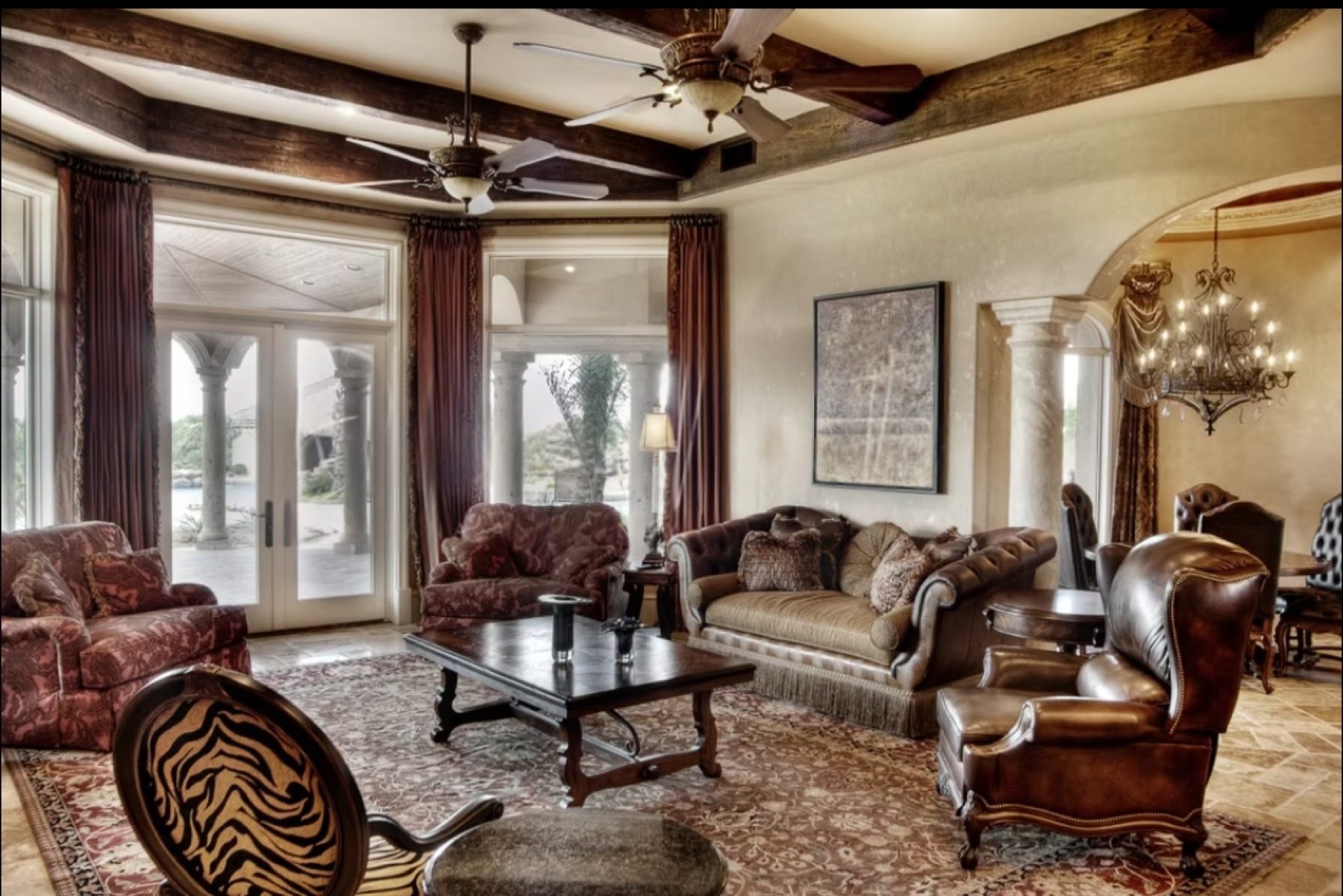 Hand-painted mural and decorative plaster room finish, project photo 19