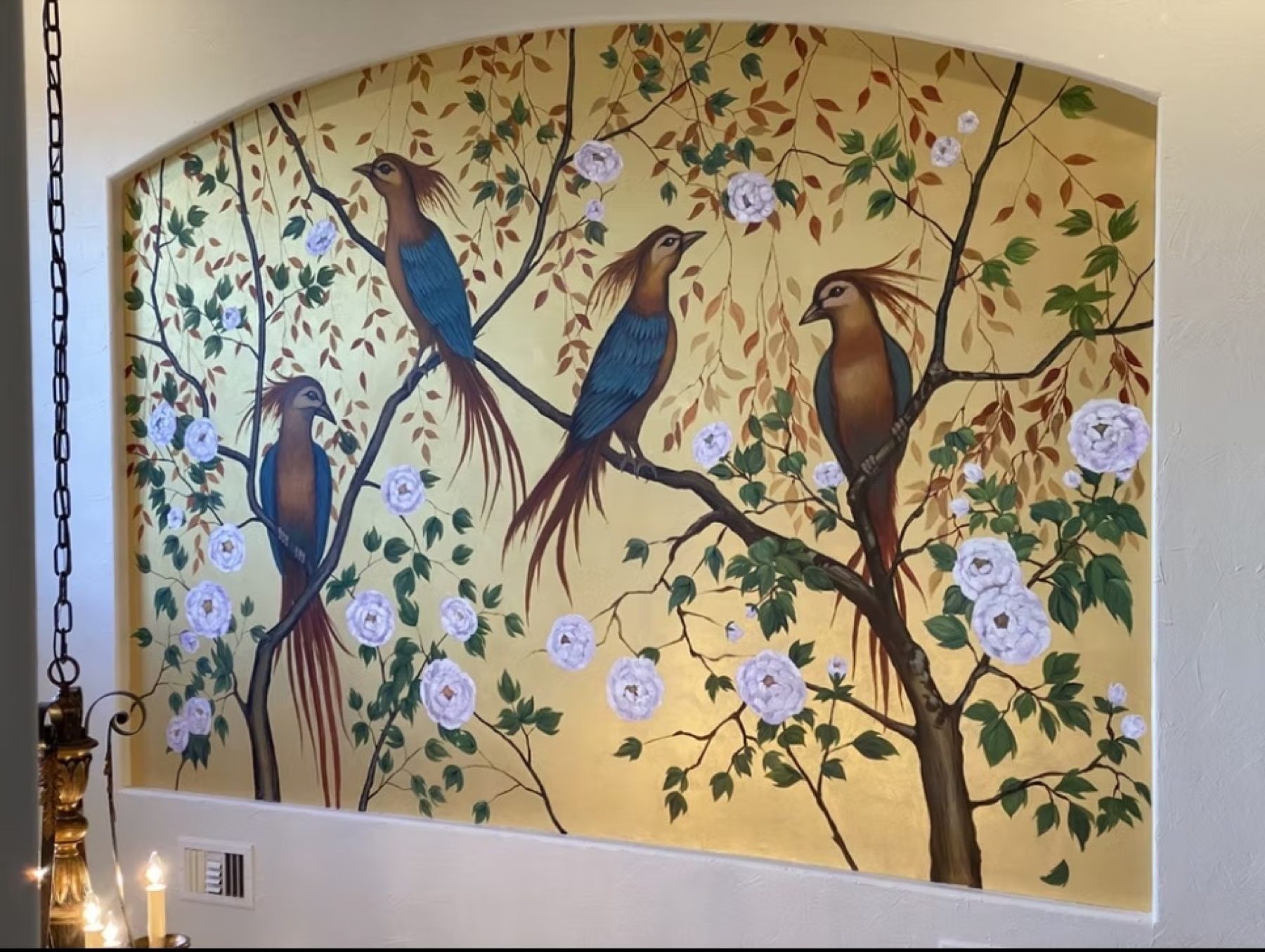 Hand-painted mural and decorative plaster room finish, project photo 30