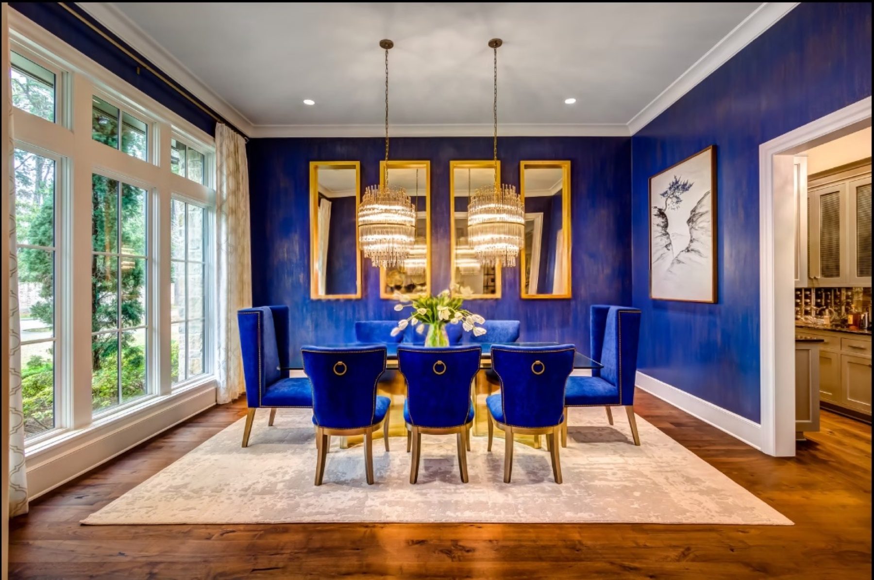 Hand-painted mural and decorative plaster room finish, project photo 38