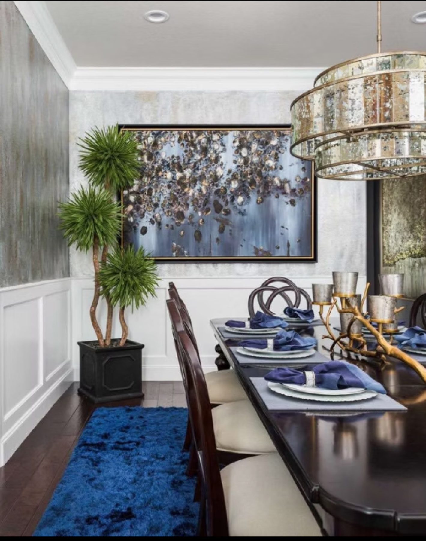 Hand-painted mural and decorative plaster room finish, project photo 48
