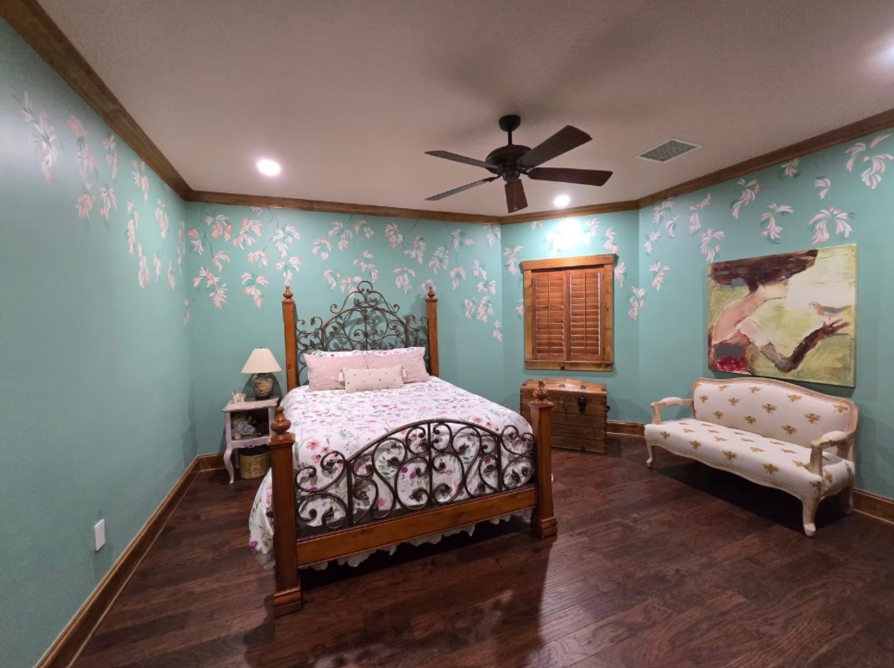 Hand-painted mural and decorative plaster room finish, project photo 58