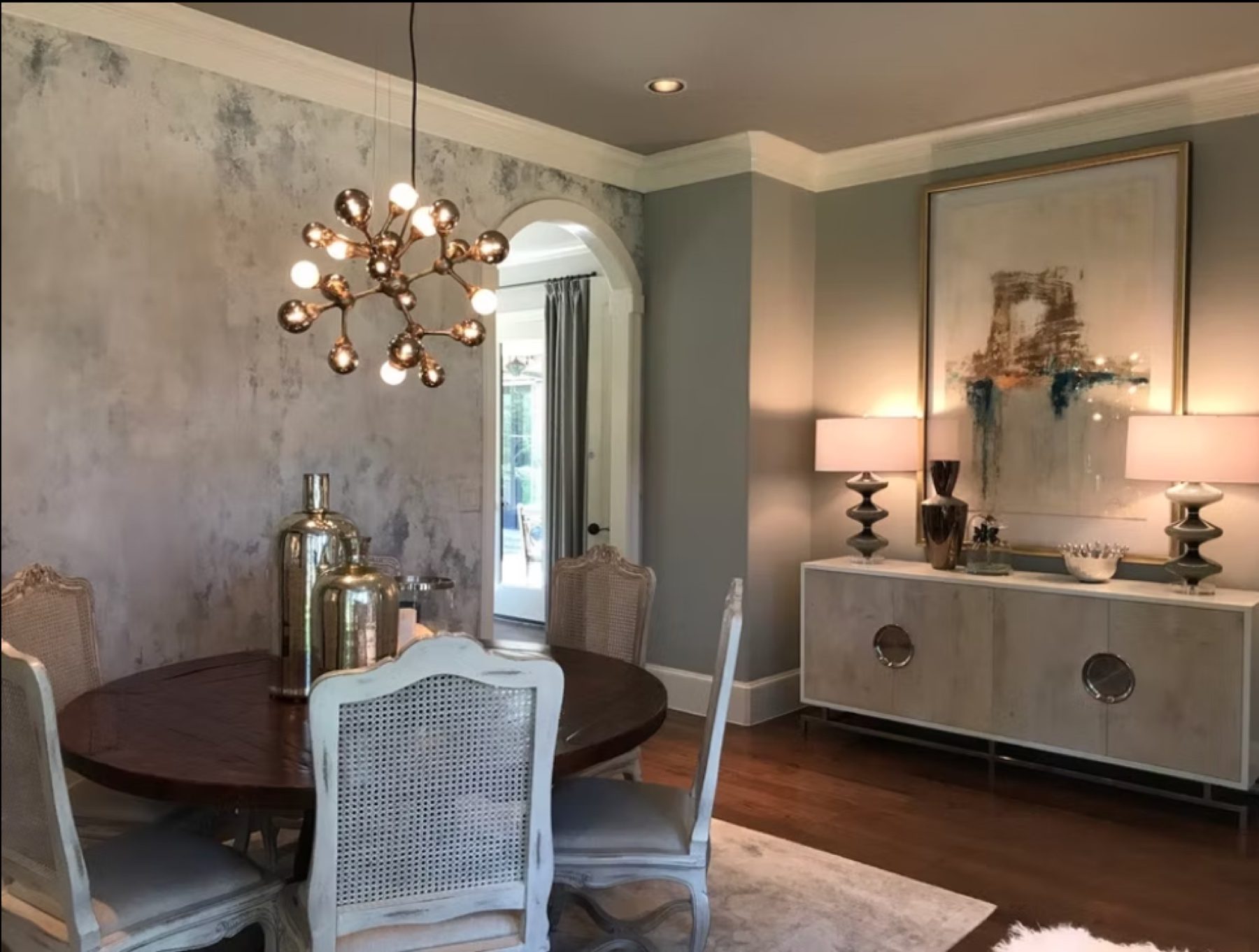 Hand-painted mural and decorative plaster room finish, project photo 62