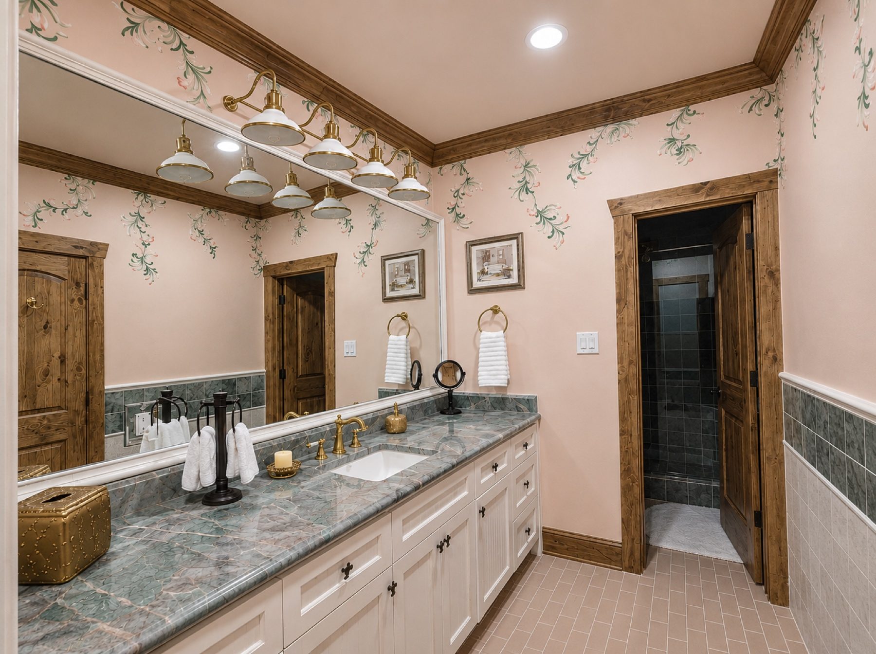 Hand-painted mural and decorative plaster room finish, project photo 78