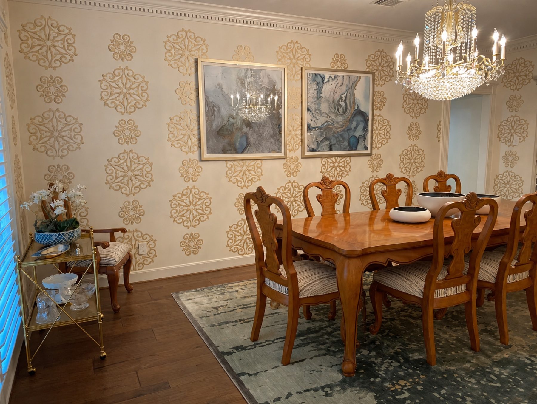 Hand-painted mural and decorative plaster room finish, project photo 85