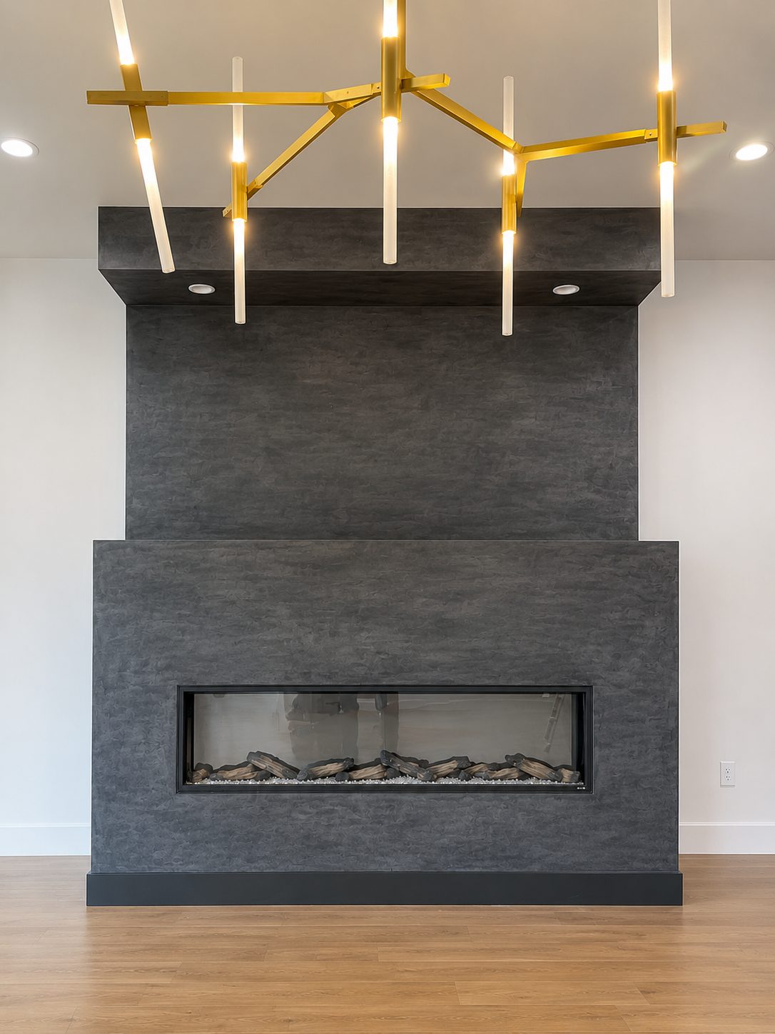 Custom fireplace or range hood finished in decorative plaster, project photo 16